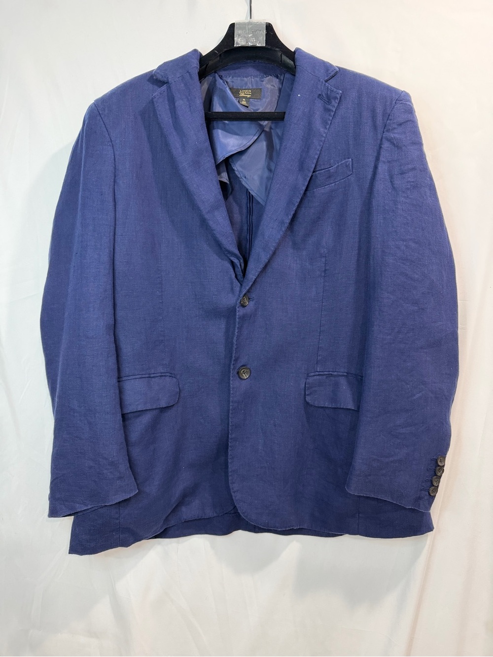 Club Room Navy Blue Linen-Blend Sport Coat